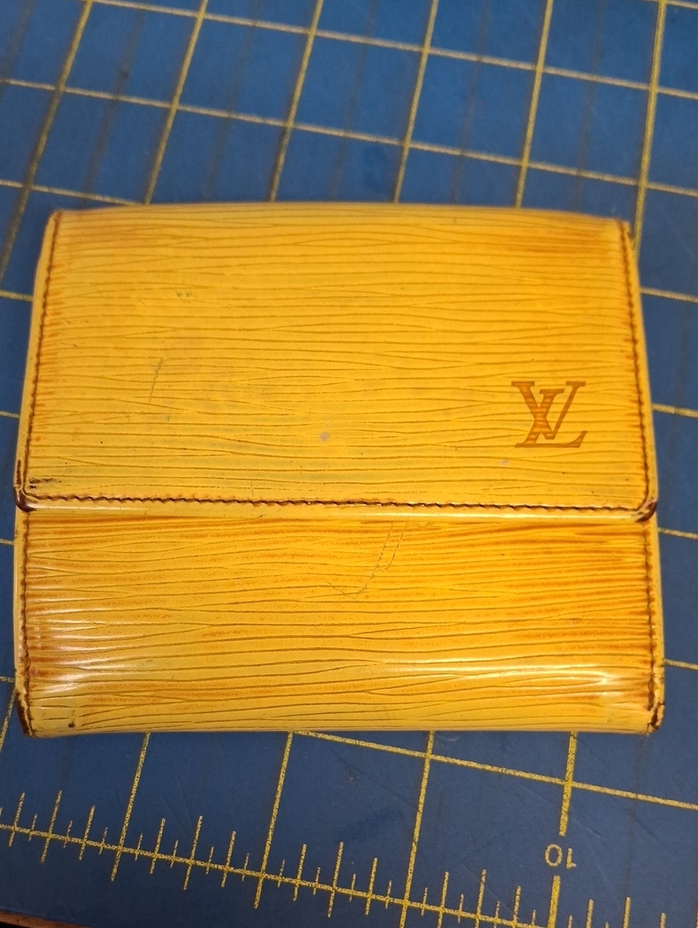 Louis Vuitton Yellow 4.5" x 4" x 1" Wallet (#1)